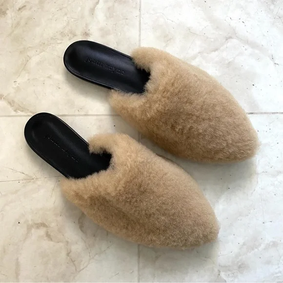 Jenni Kayne Tan Shearling Mules - Picture 4 of 11